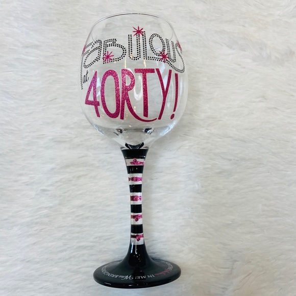 Mud Pie Other - Mud Pie Fabulous Forty Wine Glass